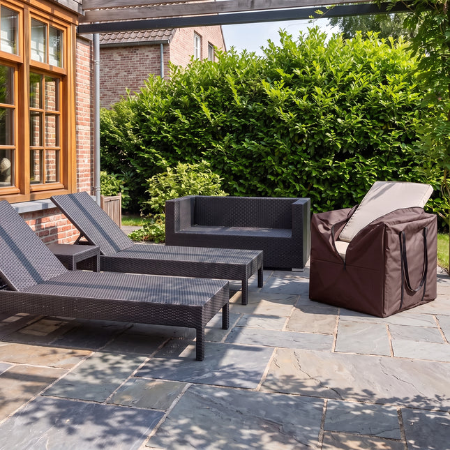 600D Aufbewahrungstasche für Gartenkissen – Luxus Dunkelbraun