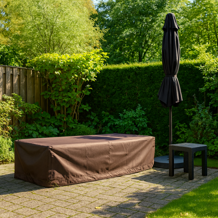 600D Schutzhülle für Gartenliegebett – Luxus Dunkelbraun