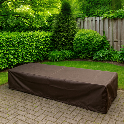600D Schutzhülle für Gartenliegebett – Luxus Dunkelbraun