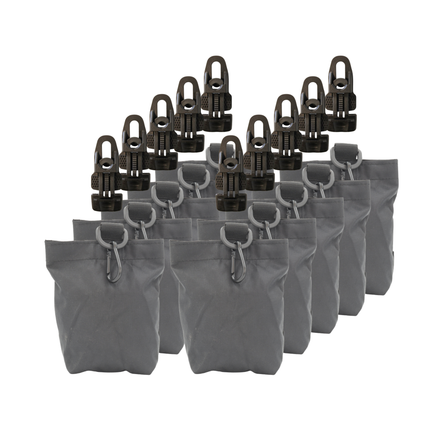 Set mit 10 schwarzen Sandsäckchen