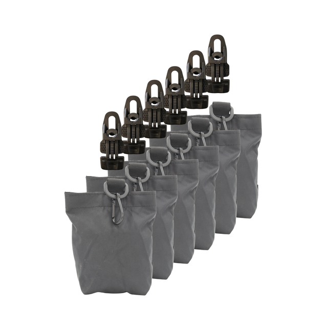 Set mit 6 schwarzen Sandsäckchen